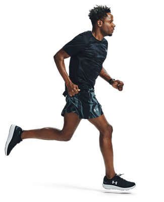 Under Armour Qualifier Iso-Chill Printed Short Sleeve Mens Running Top Black